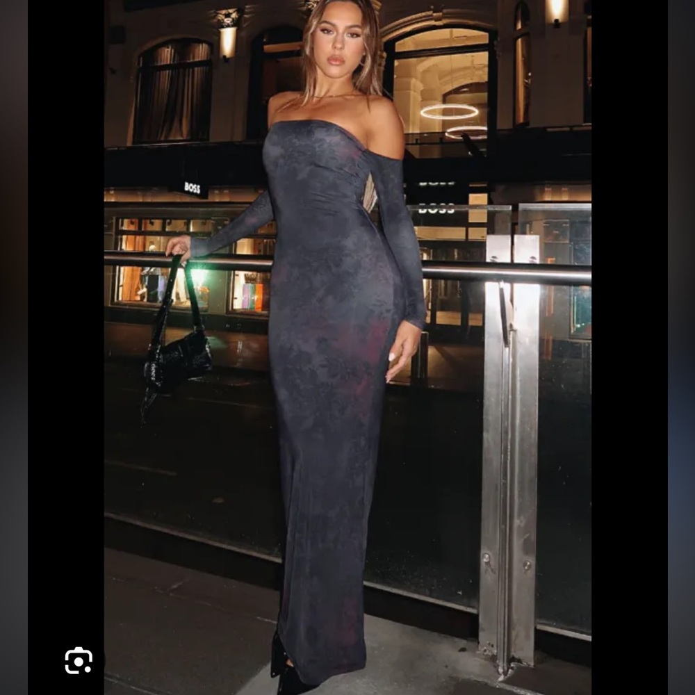 White fox maxi dress